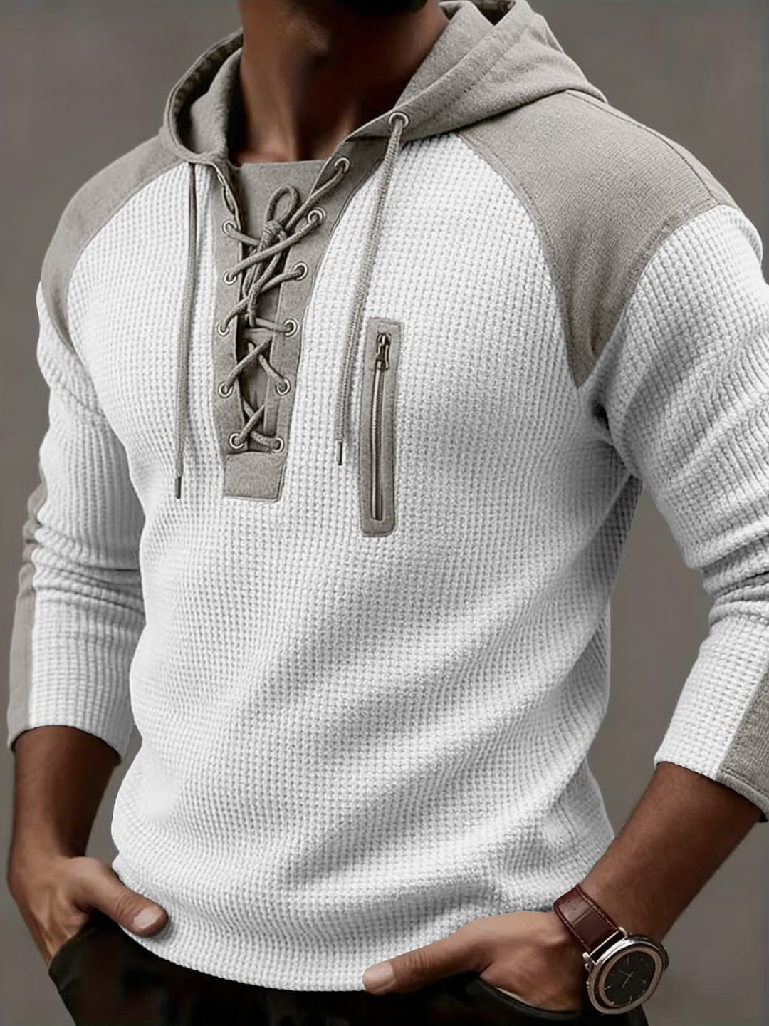 Ashcombe - Sweatshirt com capuz canelada e aconchegante
