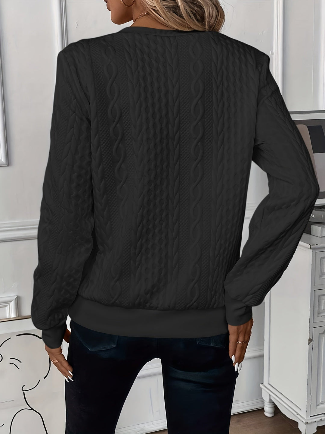 Delorina - Camisola com fecho de correr frontal e toque suave