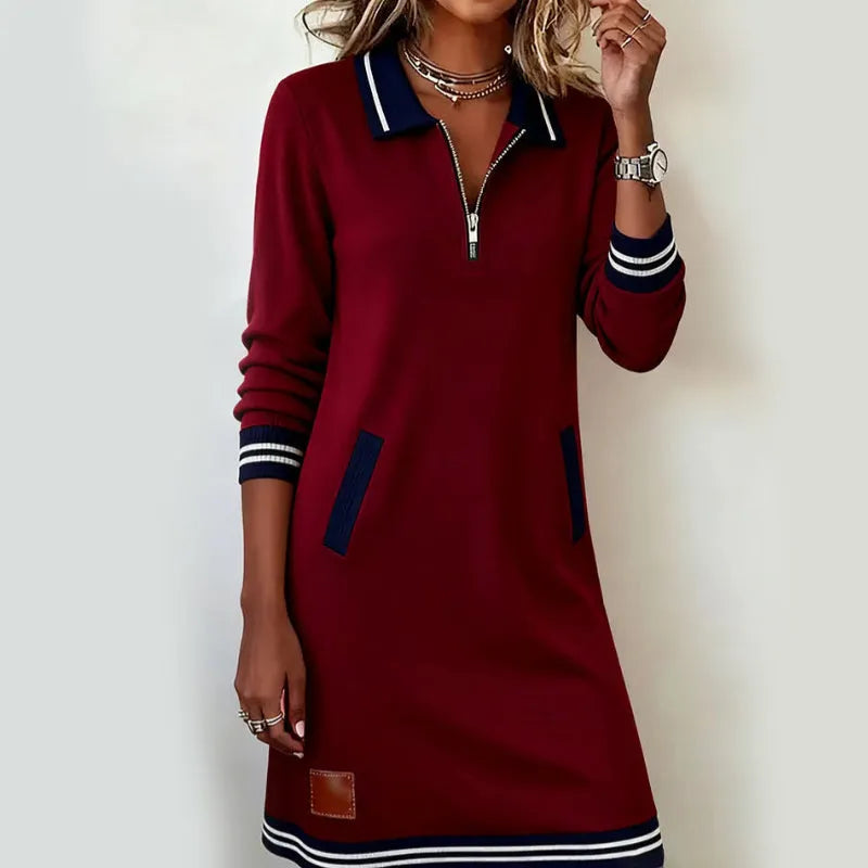 Caelyn - Vestido polo com fecho de correr e toque suave