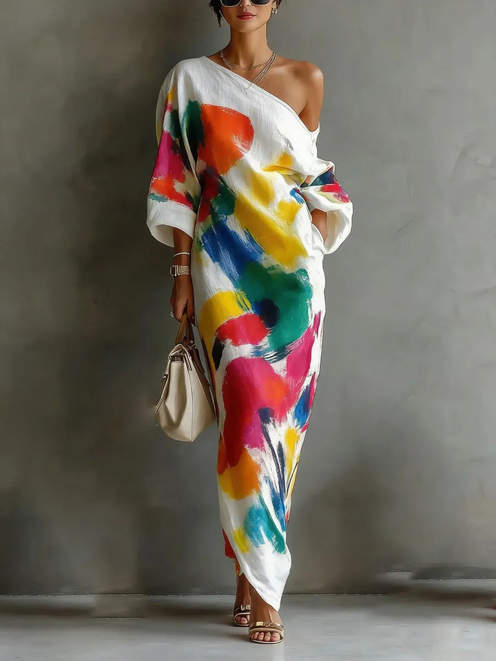 Adoressa - Vestido longo escultural de um ombro só