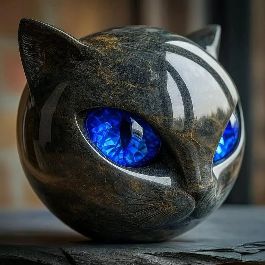 Bellanora - Ornamento escultural em forma de cabeça de gato