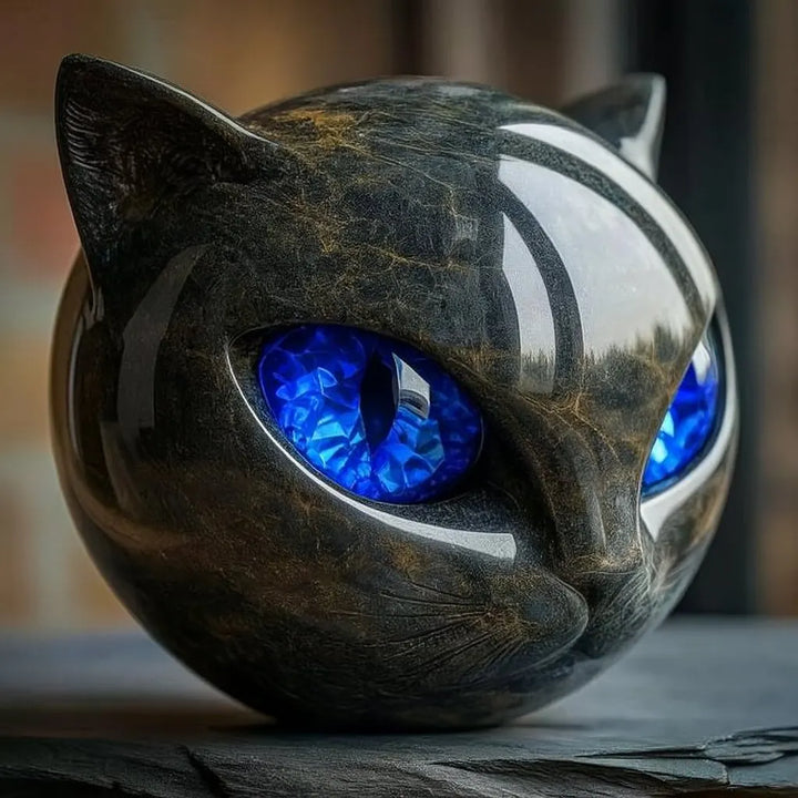 Bellanora - Ornamento escultural em forma de cabeça de gato