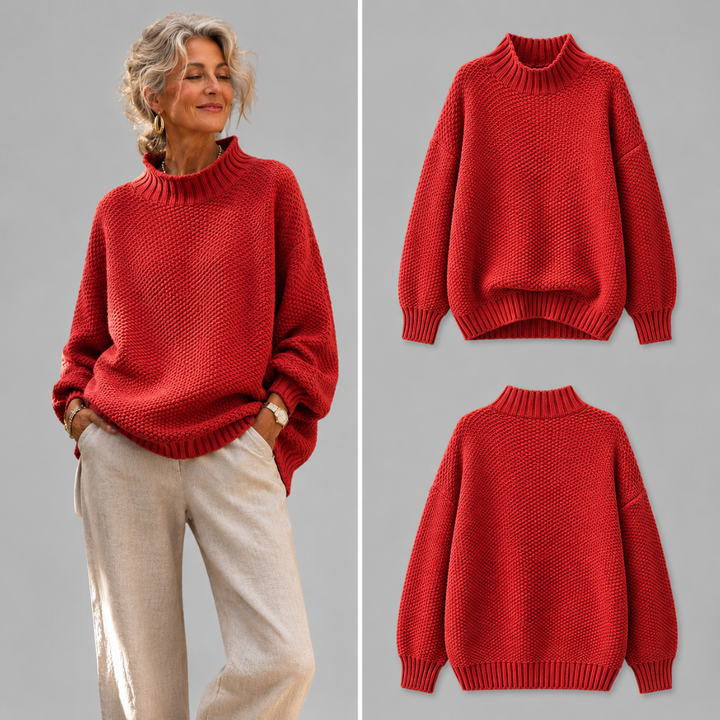 Oriane - Camisola de gola alta texturizada