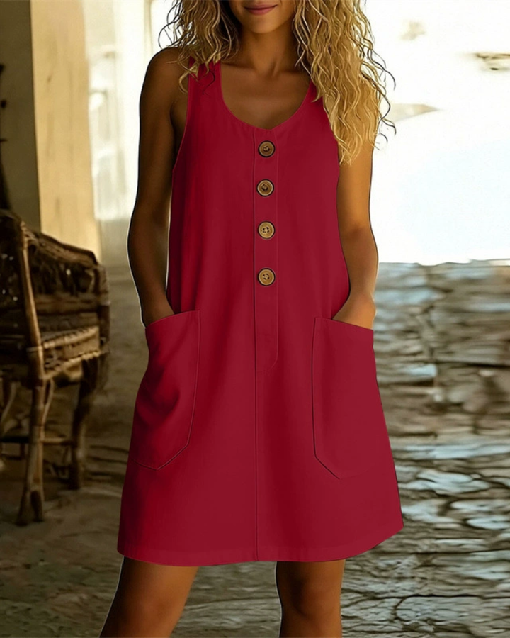 Katelin - Vestido de verão com abotoamento frontal