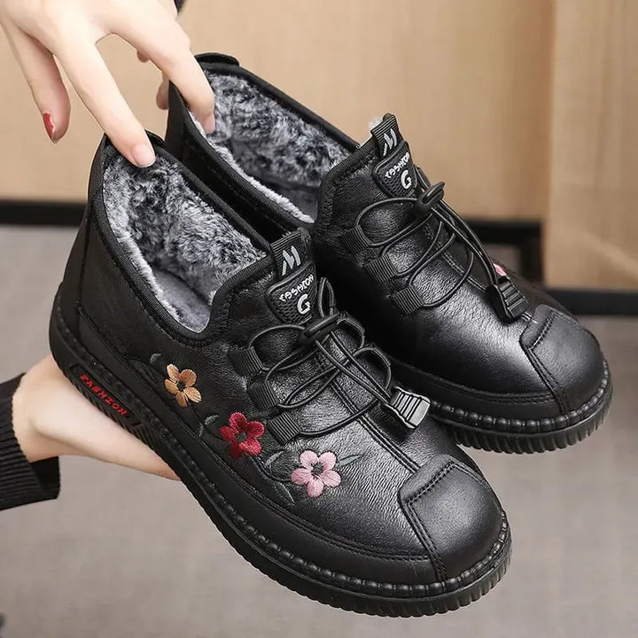 Verisse - Botins confortáveis com bordados florais