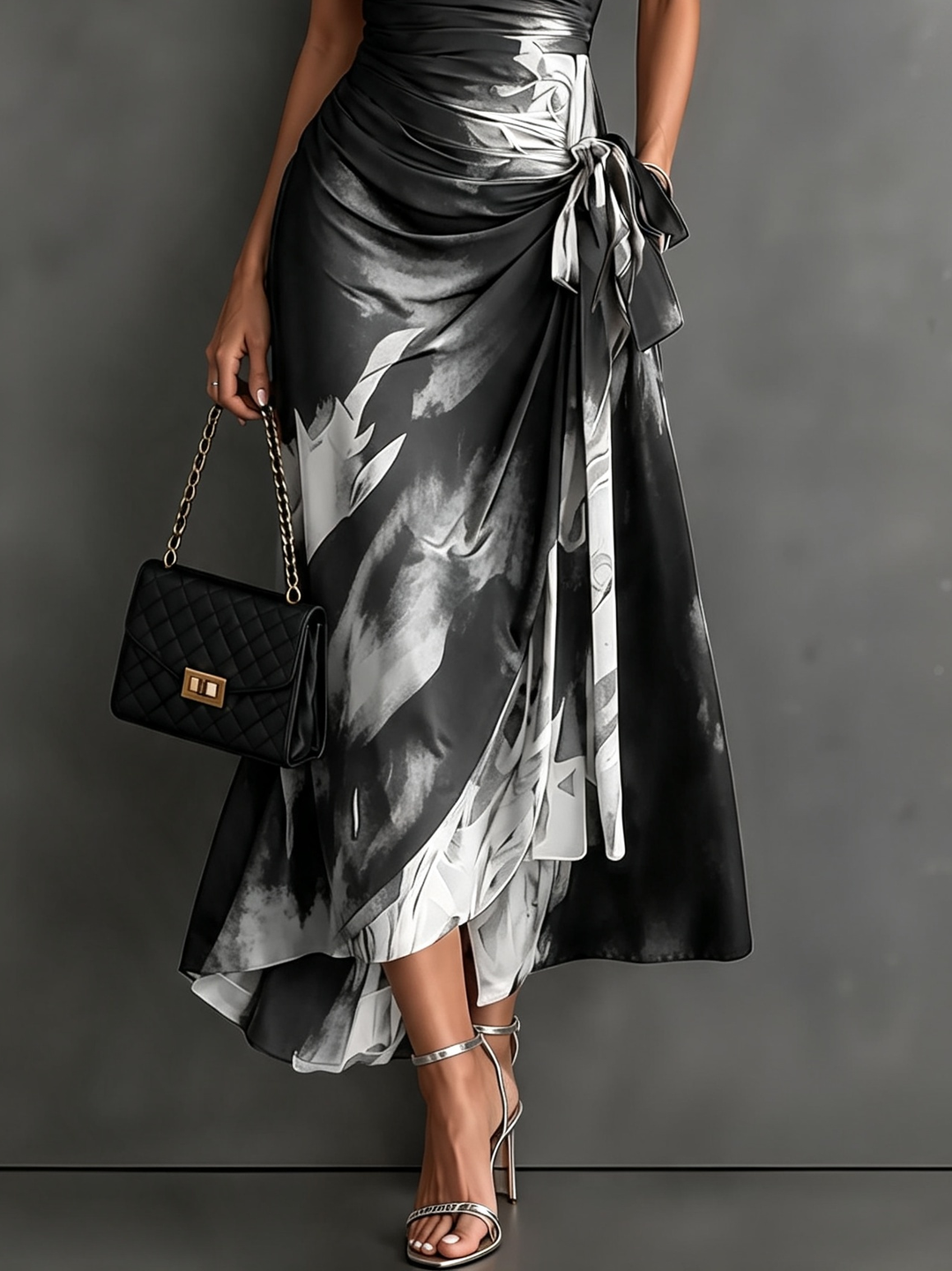 Roselle - Vestido comprido com gola de camisa e caimento sedoso