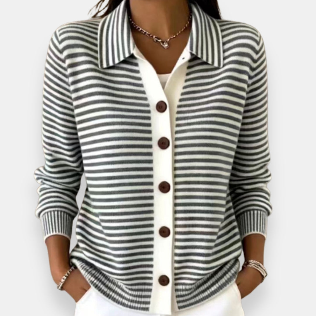 Briana - Cardigan às riscas de toque suave