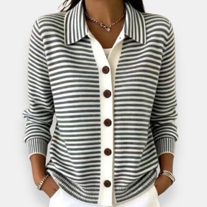 Briana - Cardigan às riscas de toque suave