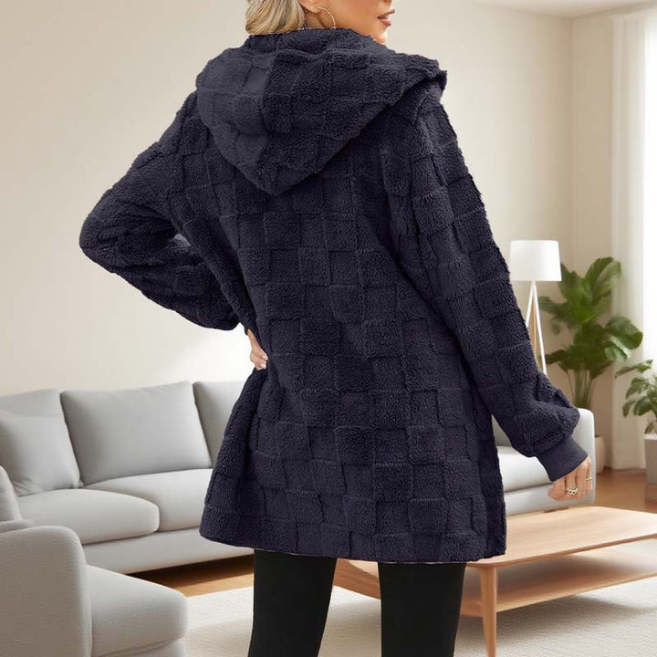 Zinnabelle - Cardigan com capuz em textura de peluche