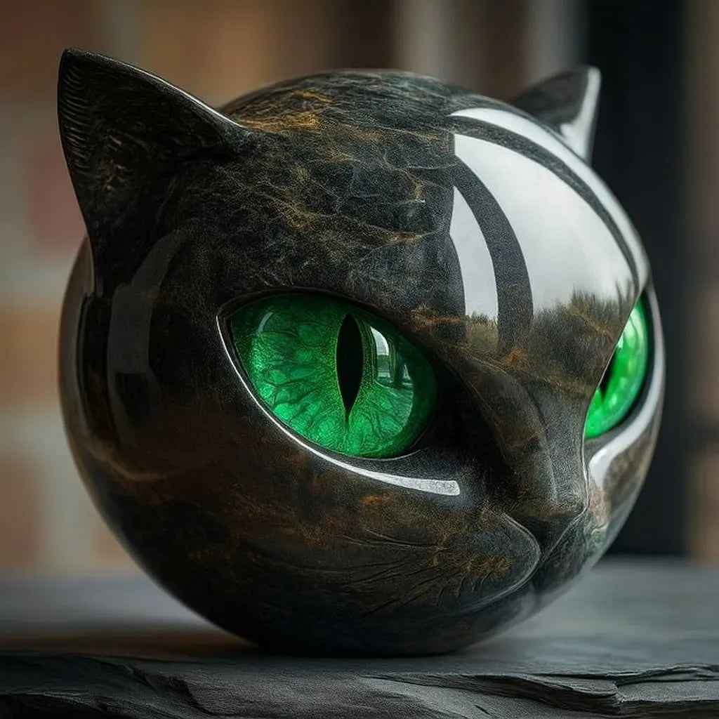 Bellanora - Ornamento escultural em forma de cabeça de gato