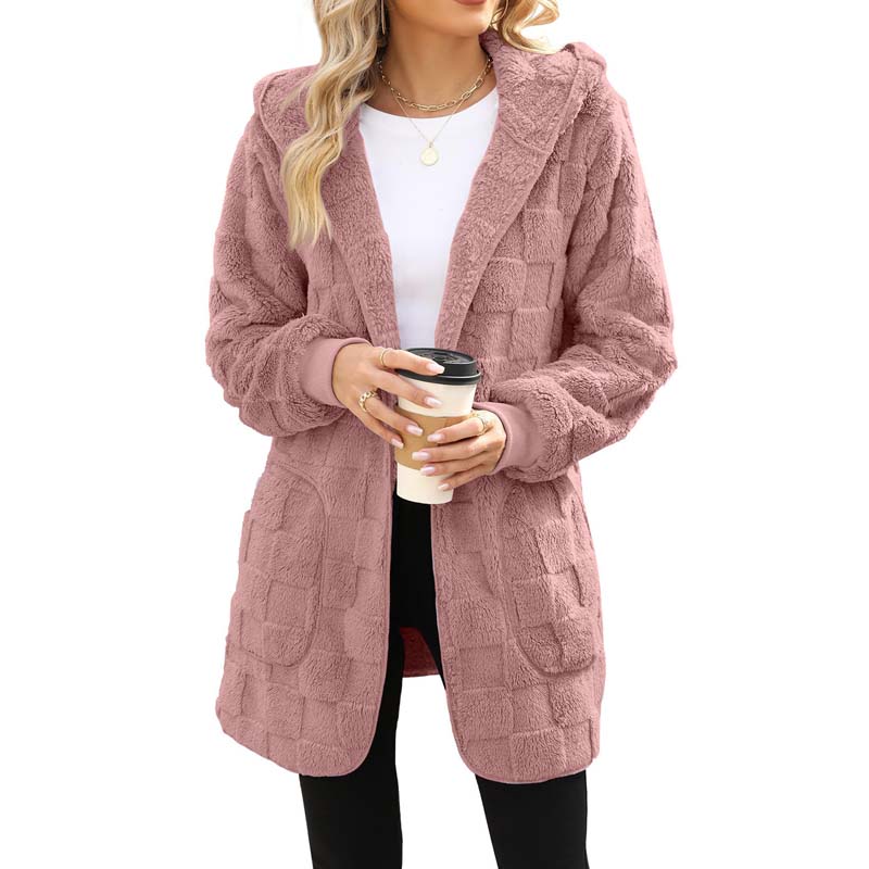 Zinnabelle - Cardigan com capuz em textura de peluche