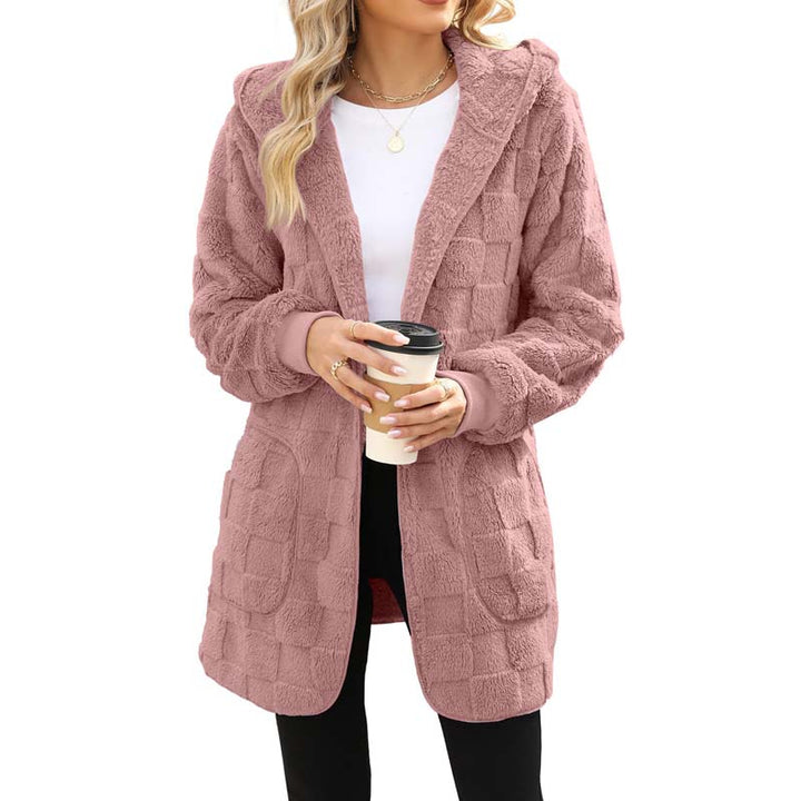 Zinnabelle - Cardigan com capuz em textura de peluche