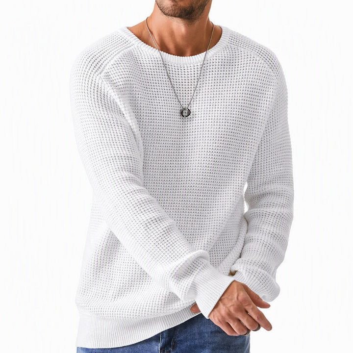 Isric - Camisola de malha texturada com gola redonda