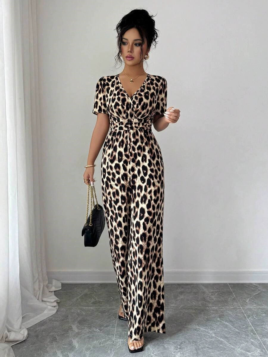 Eveliora - Macacão elegante com padrão animal