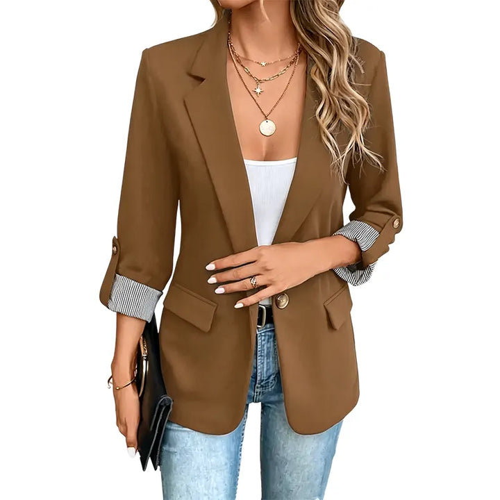 Neravelle - Blazer personalizável com mangas arregaçadas