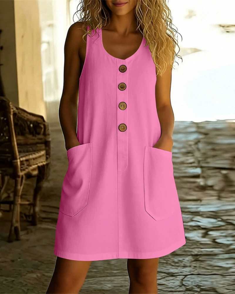 Katelin - Vestido de verão com abotoamento frontal