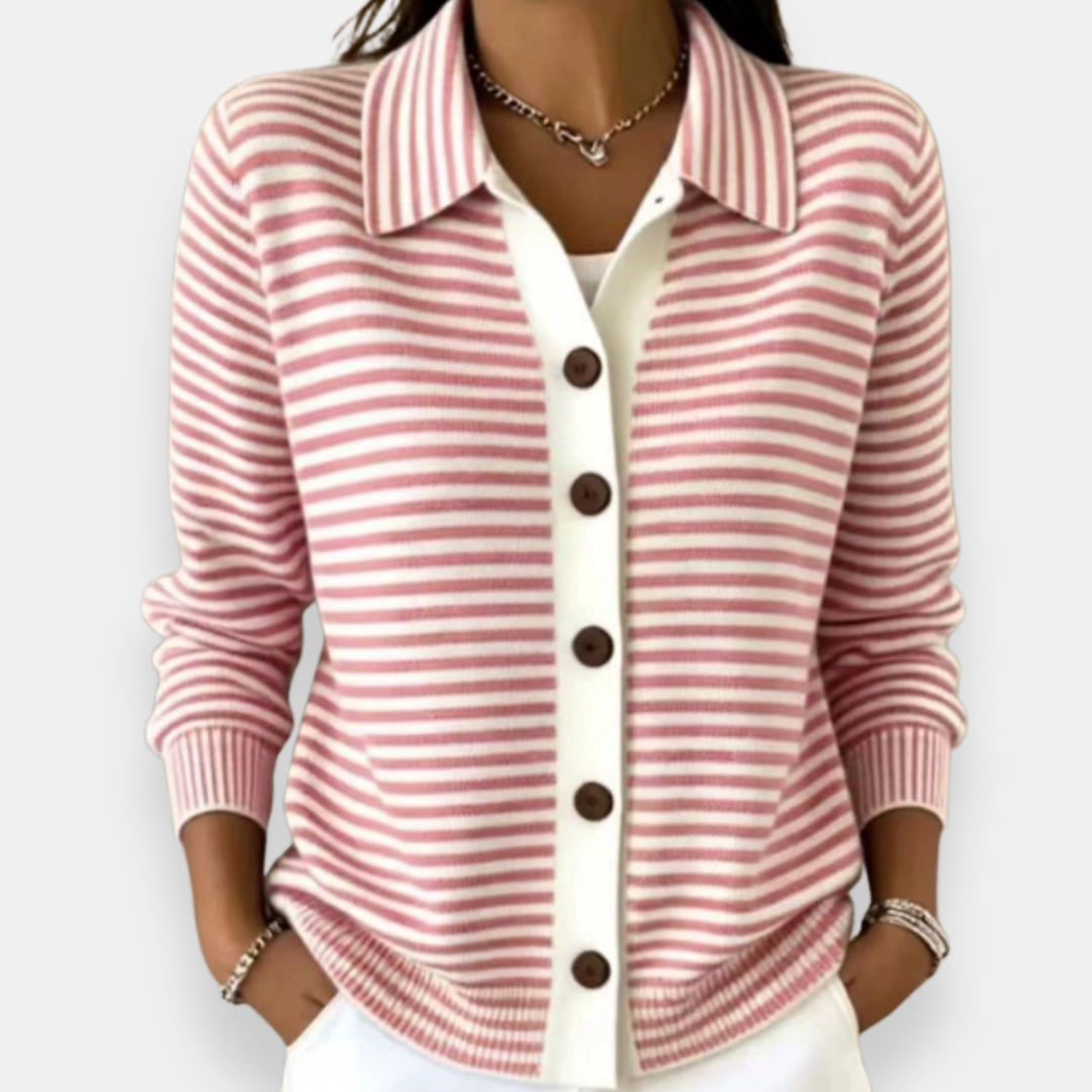 Briana - Cardigan às riscas de toque suave