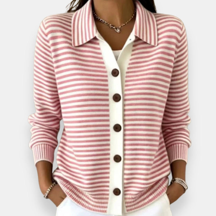 Briana - Cardigan às riscas de toque suave