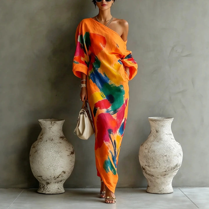 Adoressa - Vestido longo escultural de um ombro só