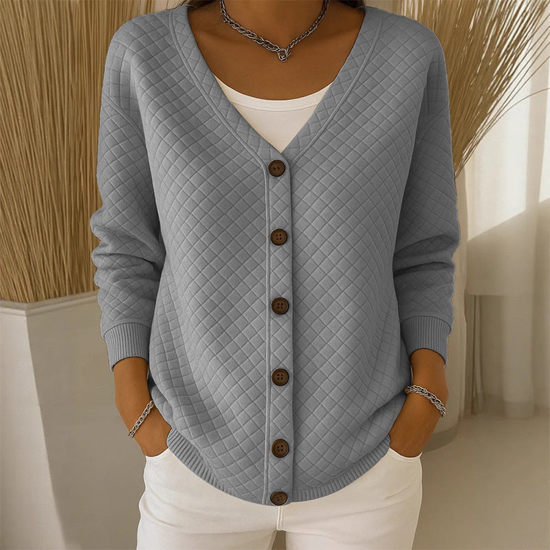 Delavie - Cardigan em malha acolchoada com botões