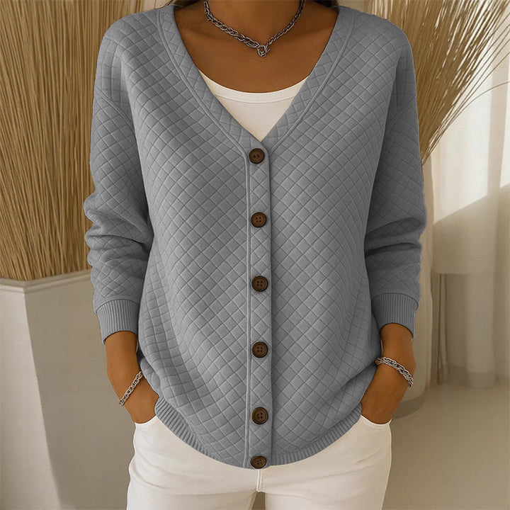 Delavie - Cardigan em malha acolchoada com botões