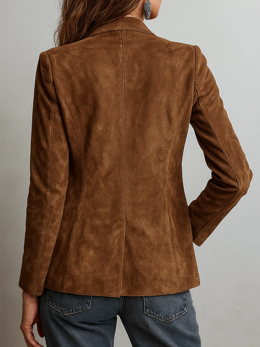 Mirevalle - Blazer de alfaiataria em camurça vintage