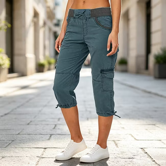 Astrelia - Calças cargo capri utilitárias