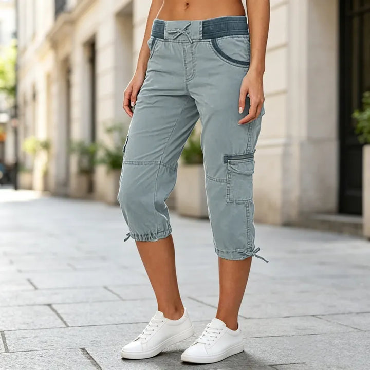 Astrelia - Calças cargo capri utilitárias