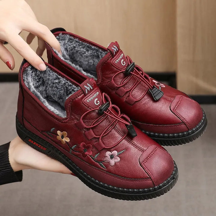 Verisse - Botins confortáveis com bordados florais