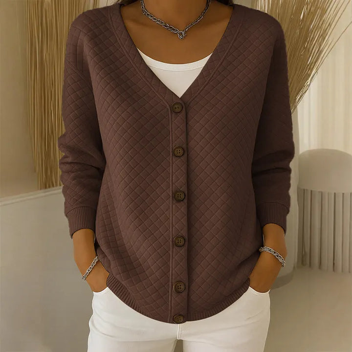 Delavie - Cardigan em malha acolchoada com botões