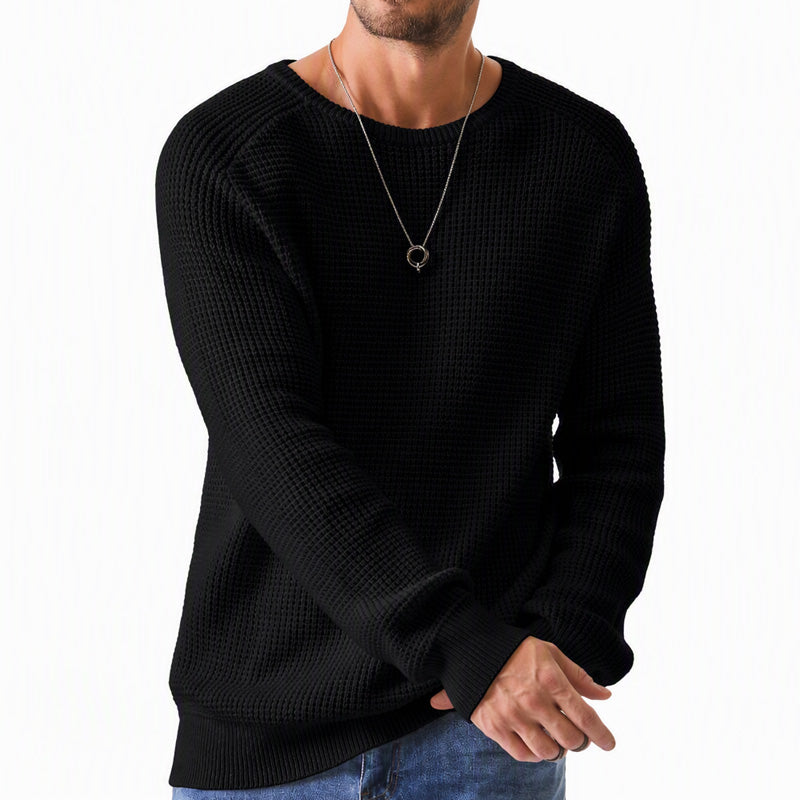 Isric - Camisola de malha texturada com gola redonda
