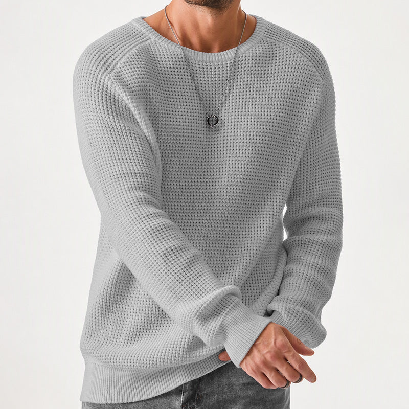 Isric - Camisola de malha texturada com gola redonda