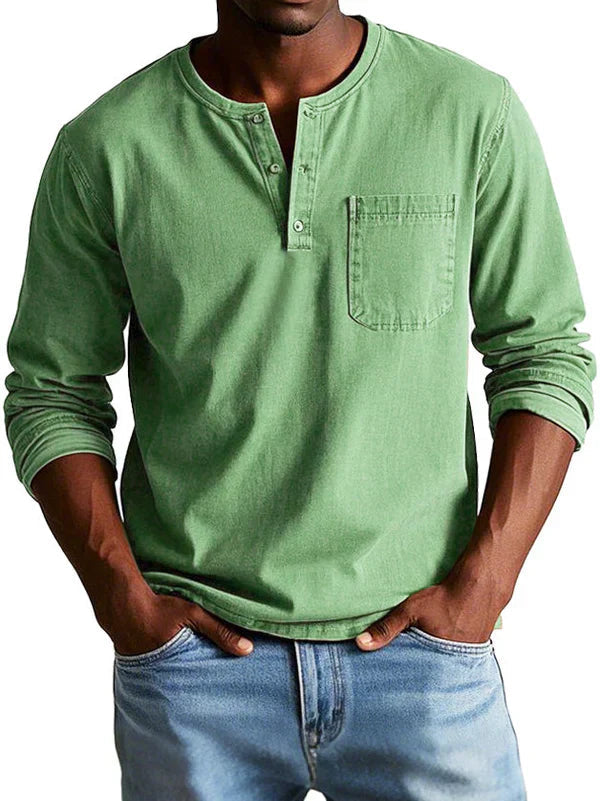 Emmett - T-shirt Henley de toque suave