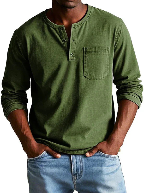 Emmett - T-shirt Henley de toque suave