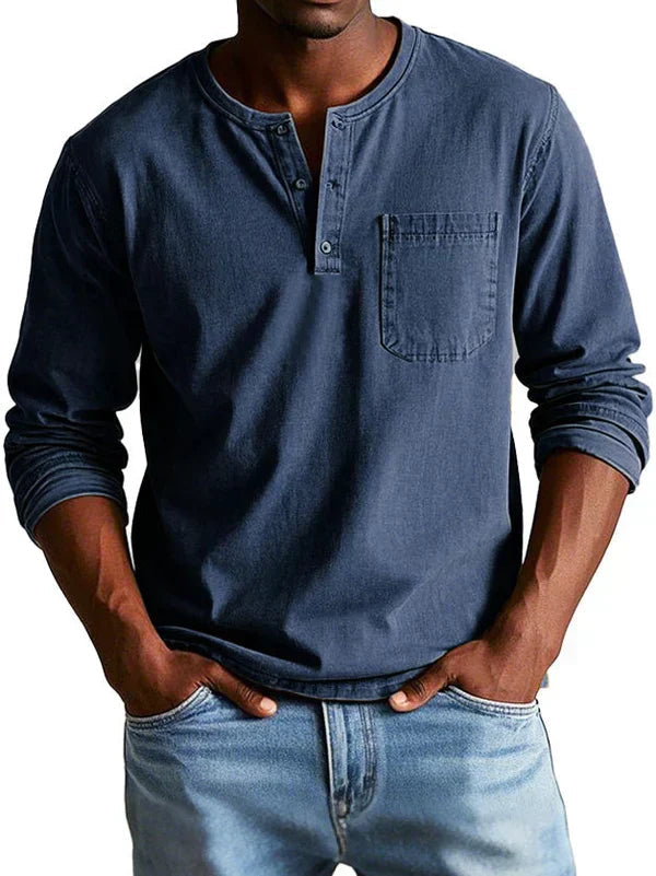 Emmett - T-shirt Henley de toque suave