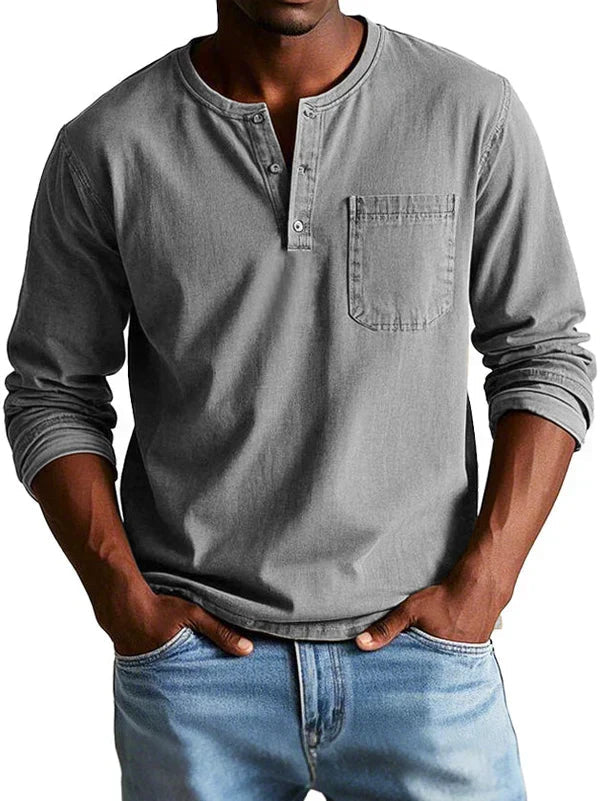 Emmett - T-shirt Henley de toque suave