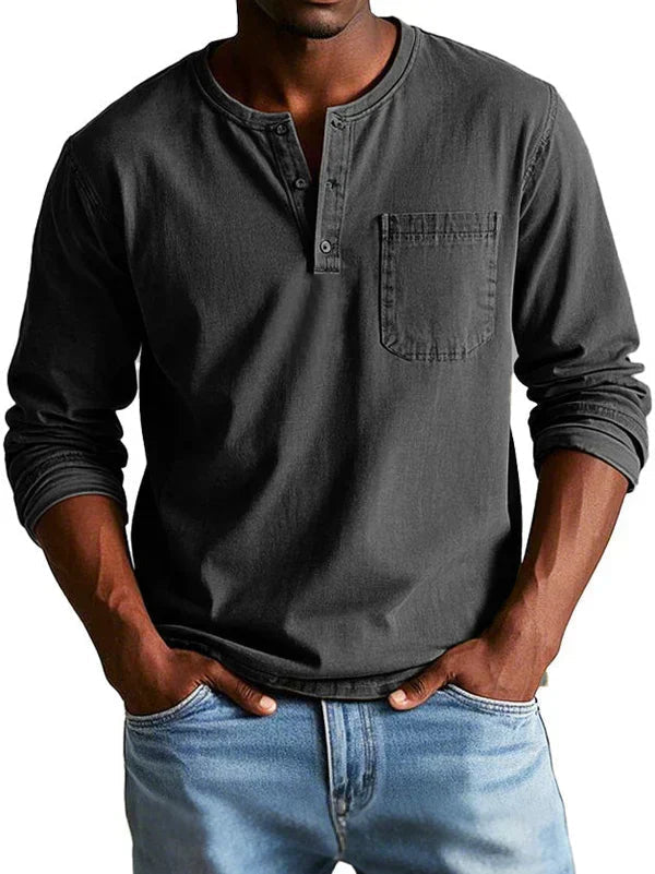 Emmett - T-shirt Henley de toque suave