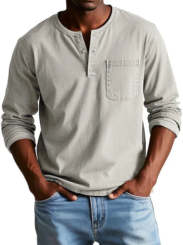 Emmett - T-shirt Henley de toque suave