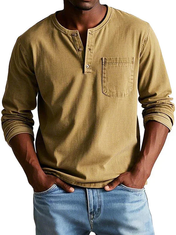 Emmett - T-shirt Henley de toque suave