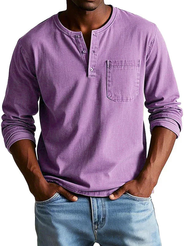Emmett - T-shirt Henley de toque suave