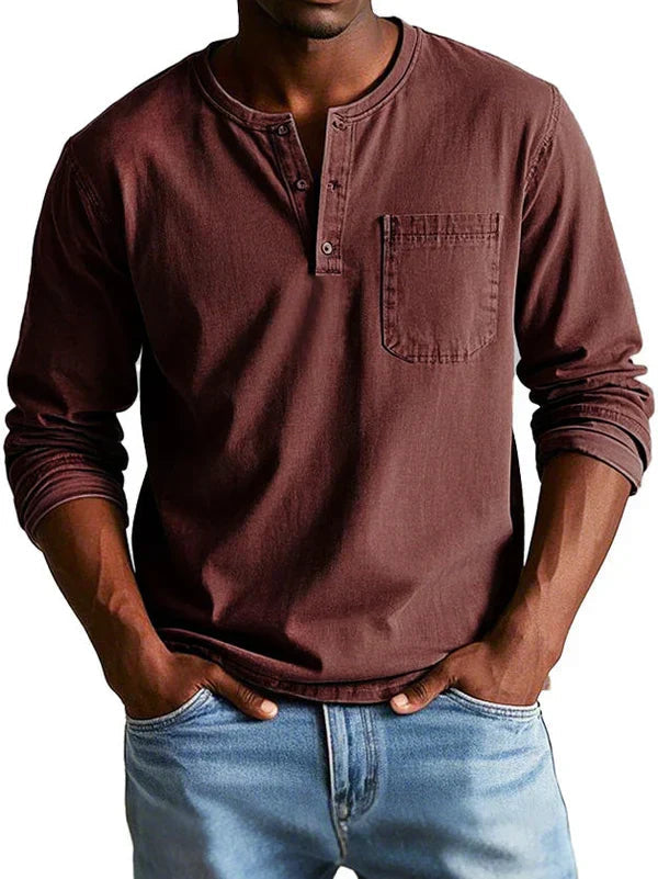Emmett - T-shirt Henley de toque suave