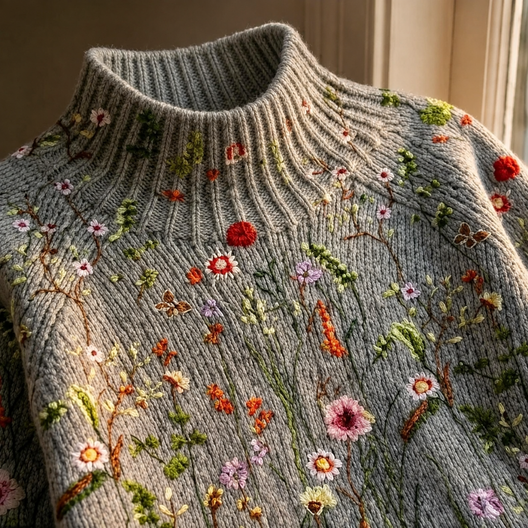 Adorelia - Camisola de malha floral de toque suave