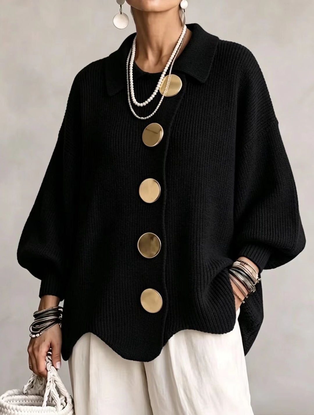 Kaelinae - Cardigan oversize de peso elevado