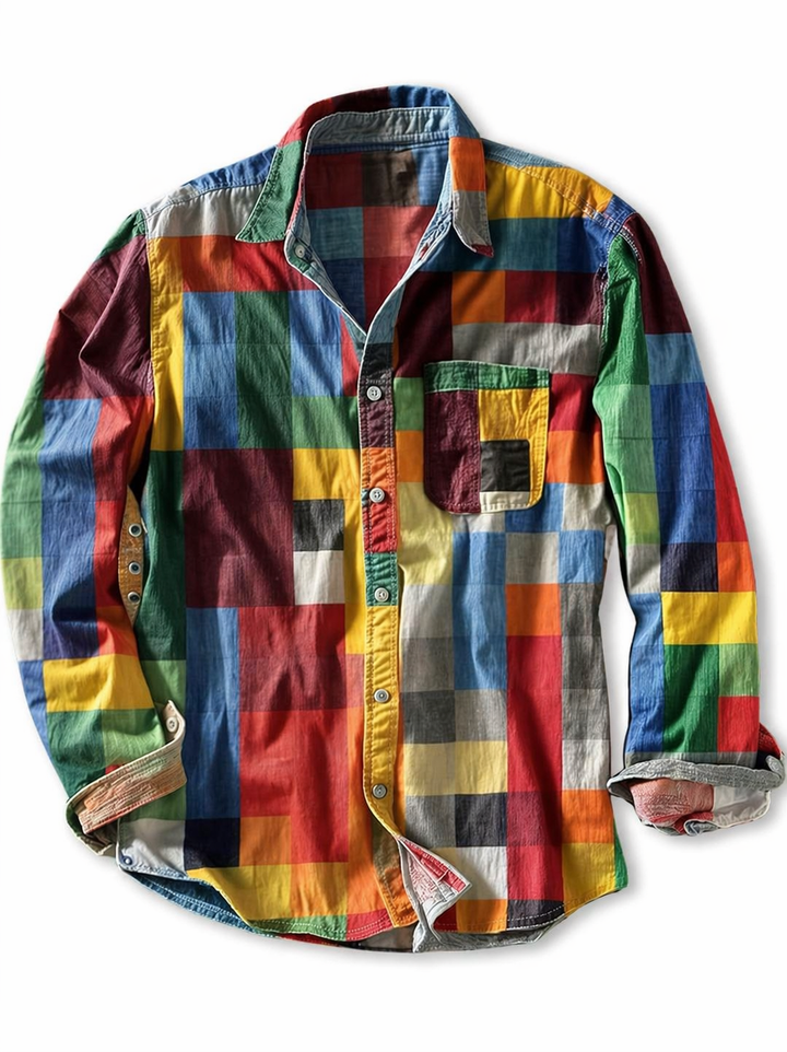 Daelmont - Camisa de Manga Comprida de Corte Descontraído