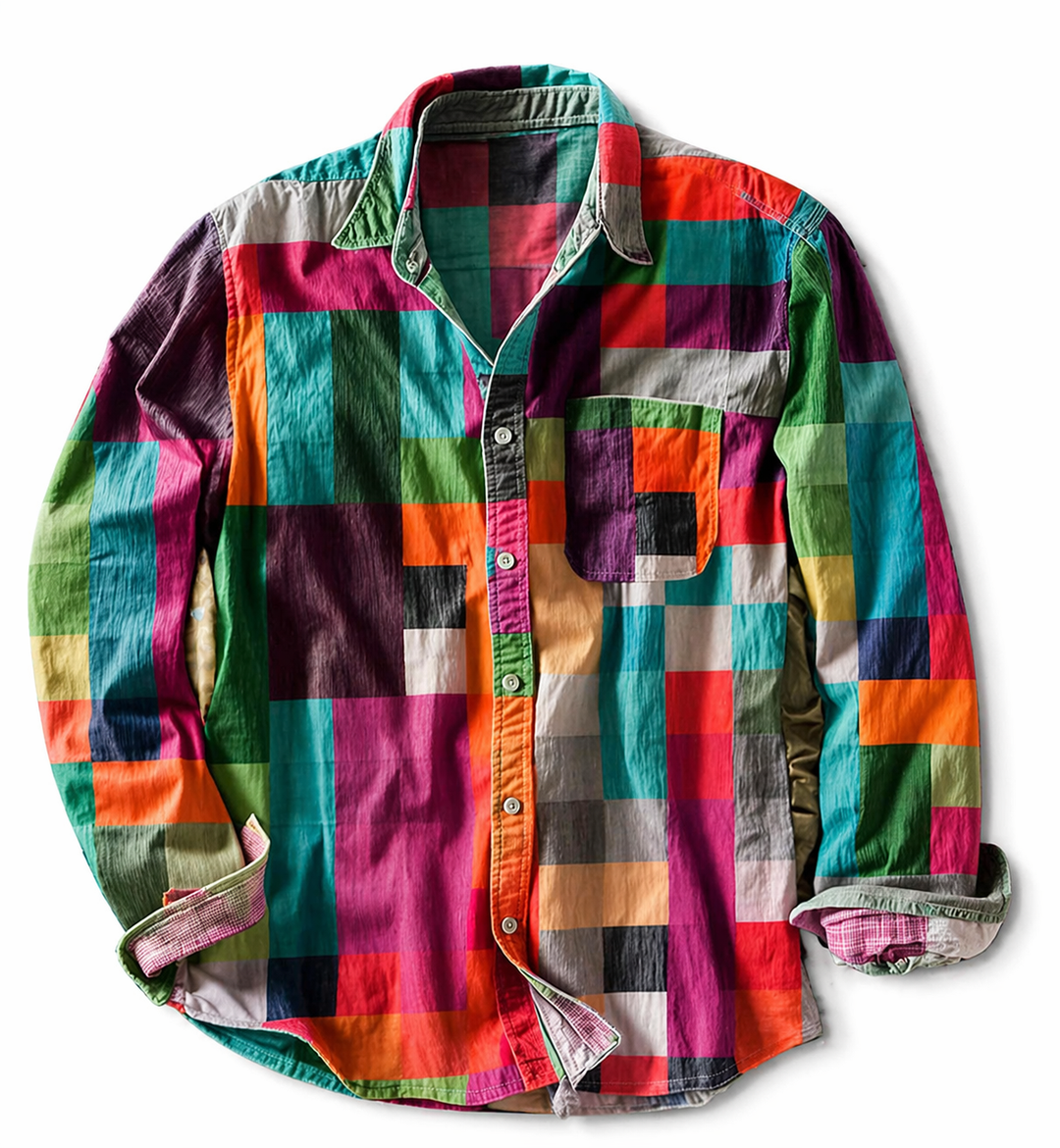Daelmont - Camisa de Manga Comprida de Corte Descontraído