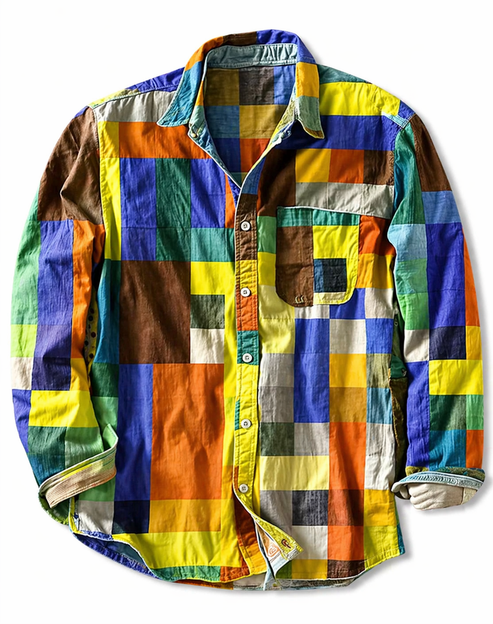 Daelmont - Camisa de Manga Comprida de Corte Descontraído