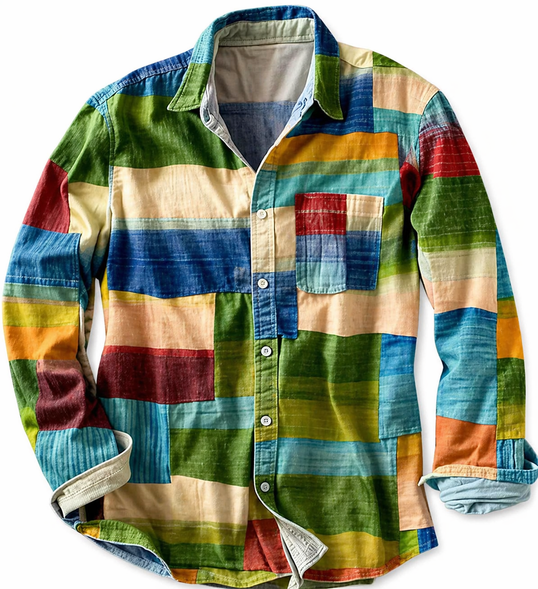 Daelmont - Camisa de Manga Comprida de Corte Descontraído