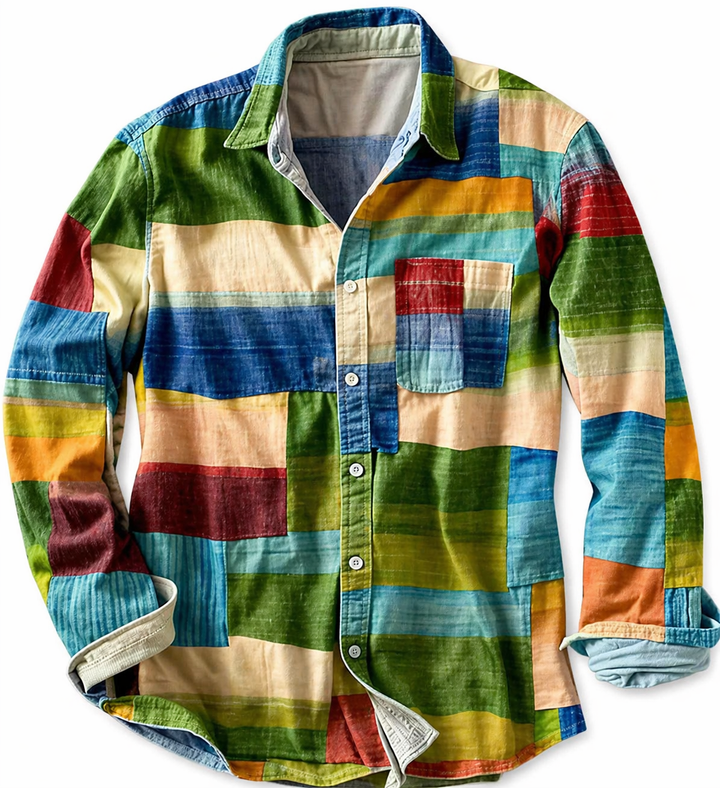 Daelmont - Camisa de Manga Comprida de Corte Descontraído