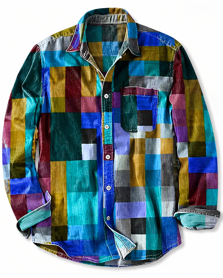 Daelmont - Camisa de Manga Comprida de Corte Descontraído