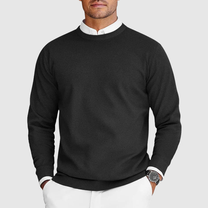 Corvyn - Camisola de gola redonda com toque suave